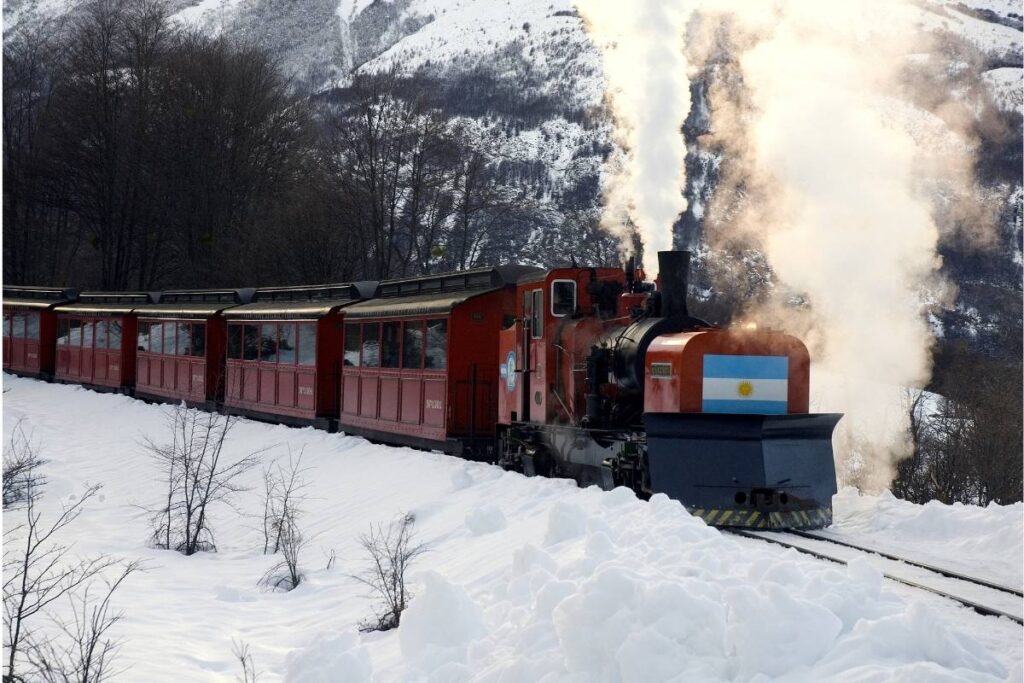 O Trem do Fim do Mundo no inverno, Parque Nacional Tierra del Fuego