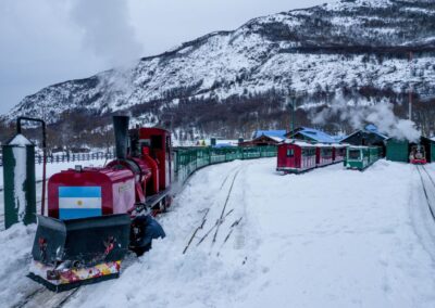 nieve en el tren del fin del mundo