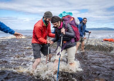 badeando ríos en Tierra del Fuego