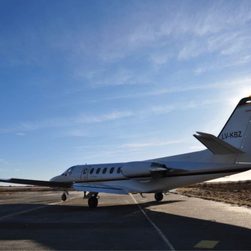 Rear view of the Cessna Citation II airplane