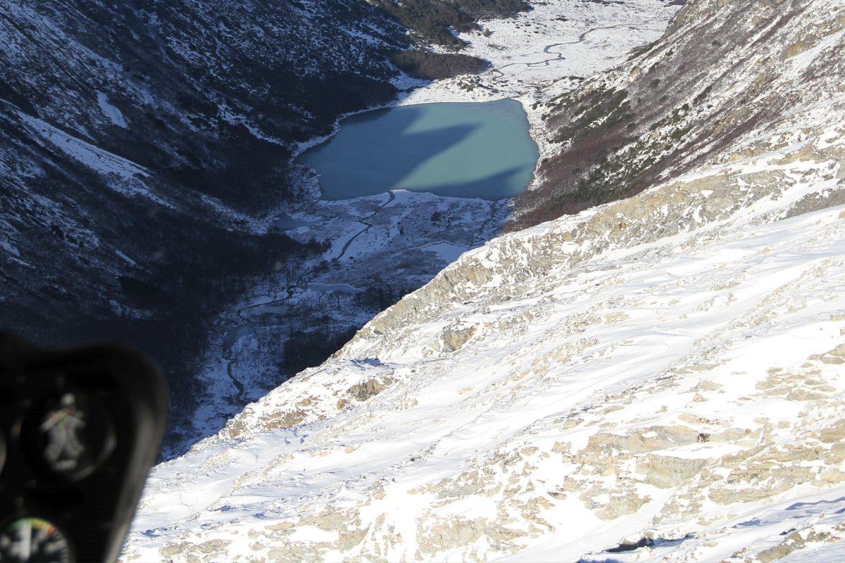 Laguna esmeralda desde el aire