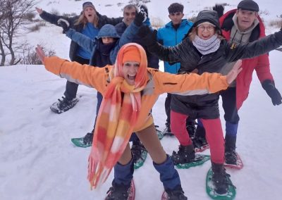 Gruppo con raquetas cauquen