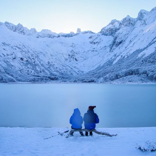 Laguna esmeralda invernal